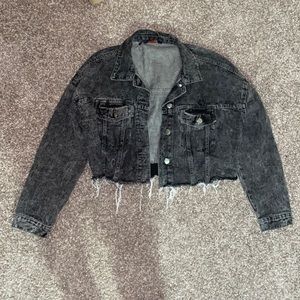 Black Crop Jean Jacket